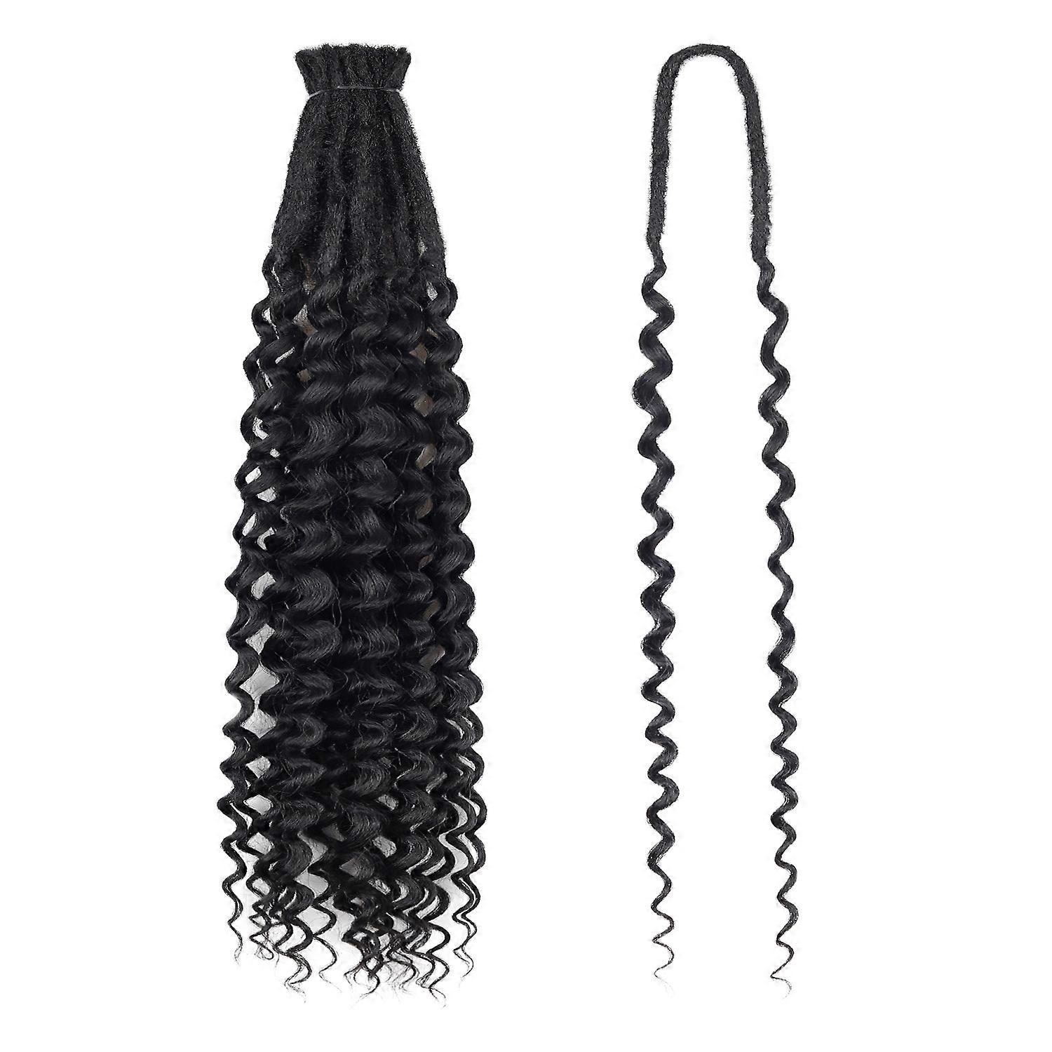 24-inch double-tail felt wig dreadlocks, hand-hooked extensions, single-strand low-temperature dreadlocks, deep curls