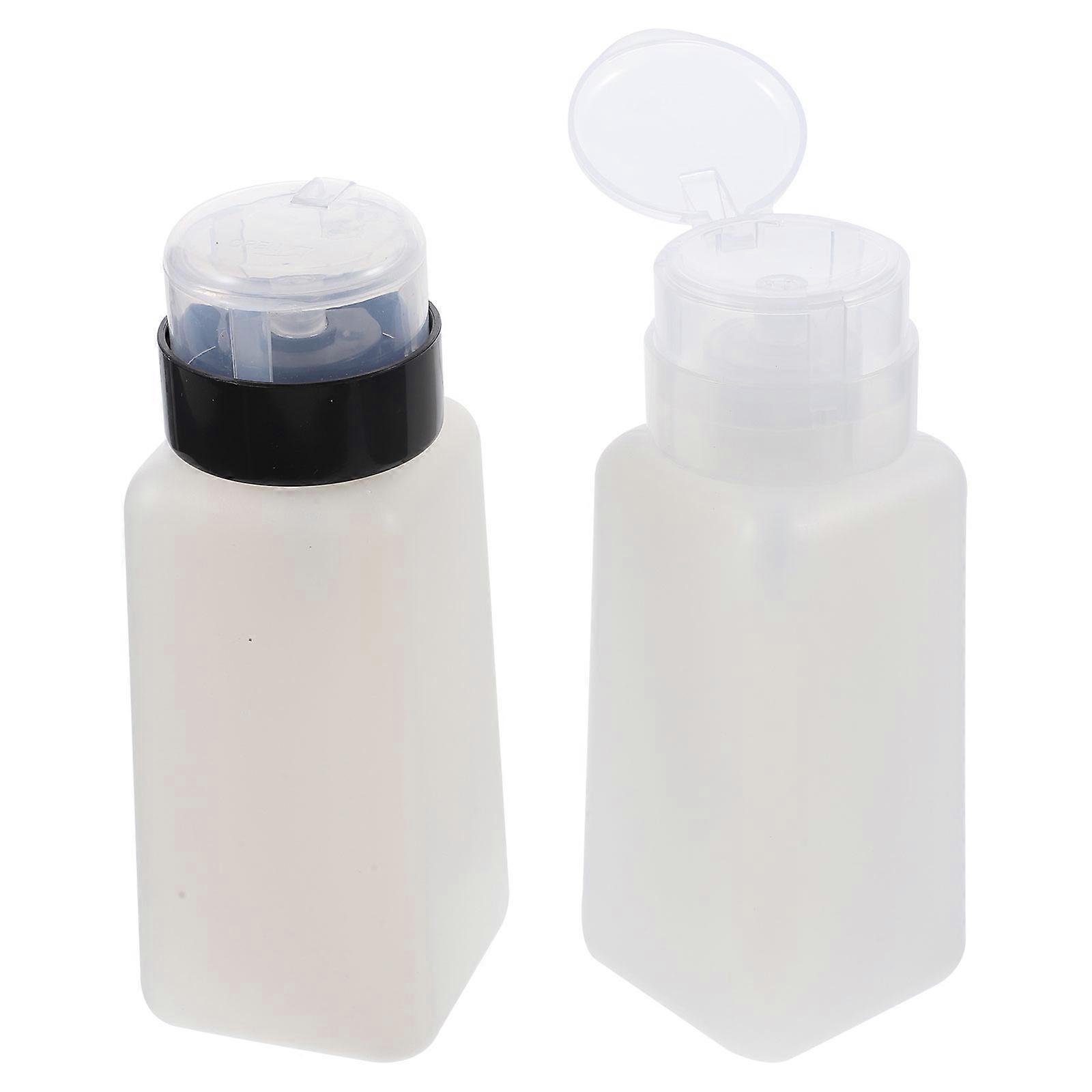 Empty Nail Polish Remover Bottles for Manicure 2Pcs Press Pump Dispenser