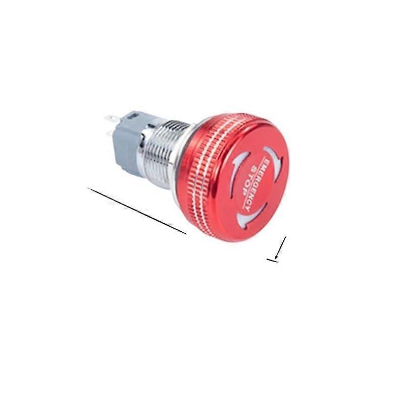 16mm Emergency Stop Metal Push Button Switch 1NO1NC Mushroom With LED Light Rotary 110V Red Light