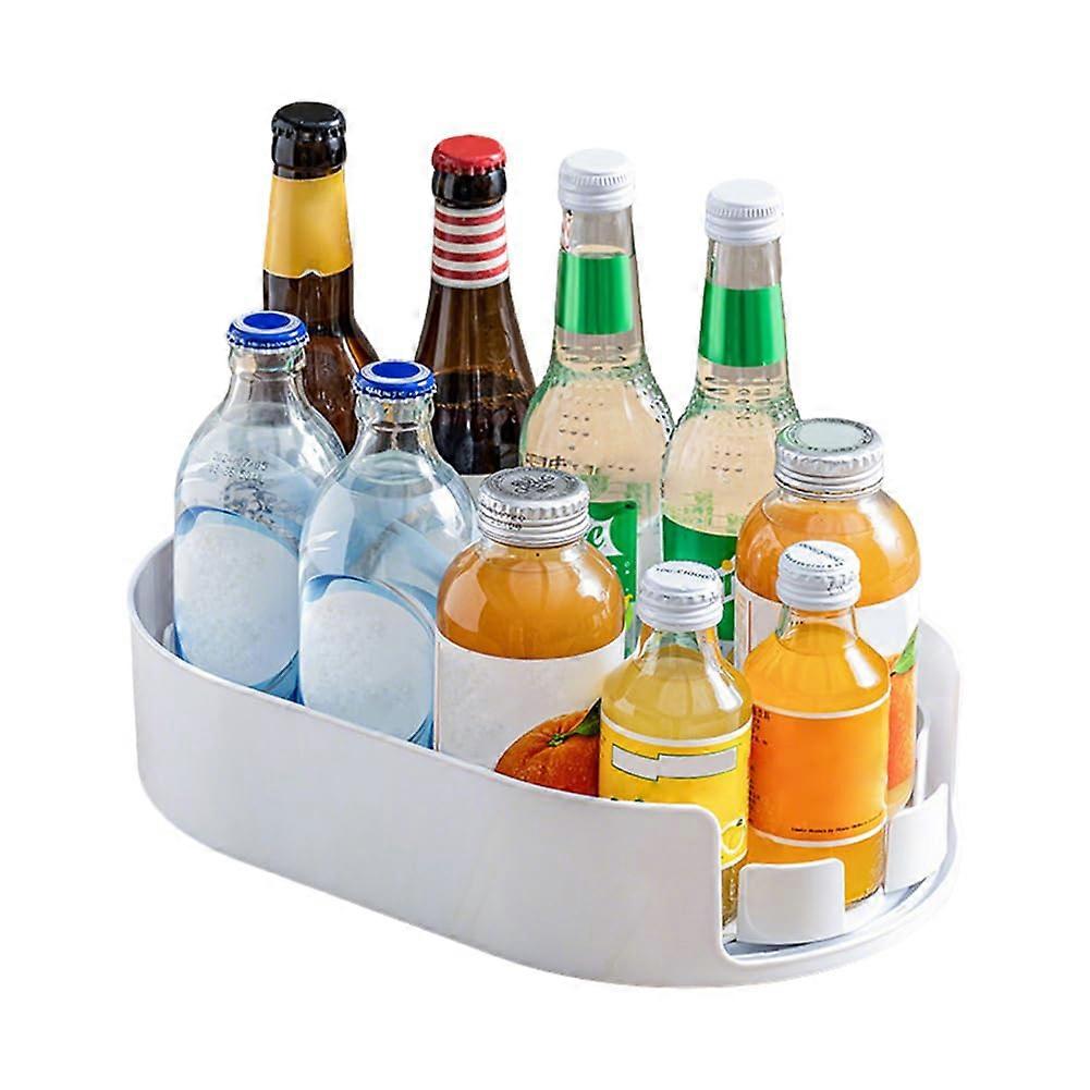 Rectangular Refrigerator Lazy Susan Organizer with 360° Rotation Transparent Fridge Storage Rack