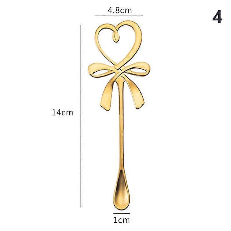 Coffee Mixing Spoon Mini Heart LOVE Spoon Long Handle Flatware Coffee Drinking