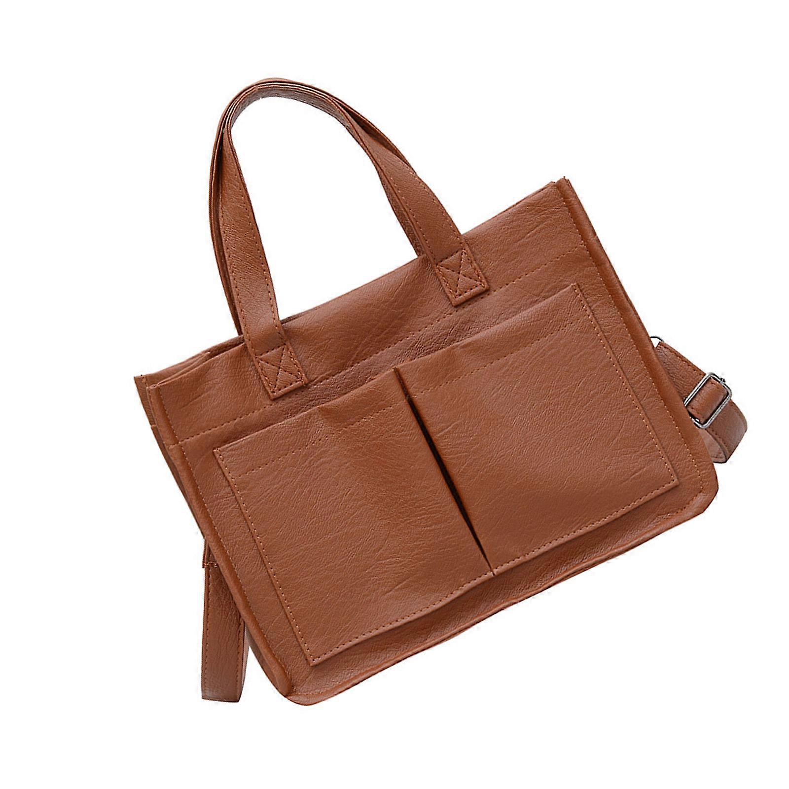 Structured Business Bag With Dedicated Compartment Corporate Use  Yellow brown