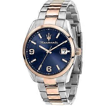 Maserati Attrazione Two Tone Edelstahl Blaues Zifferblatt Quarz R8853151006 Herrenuhr