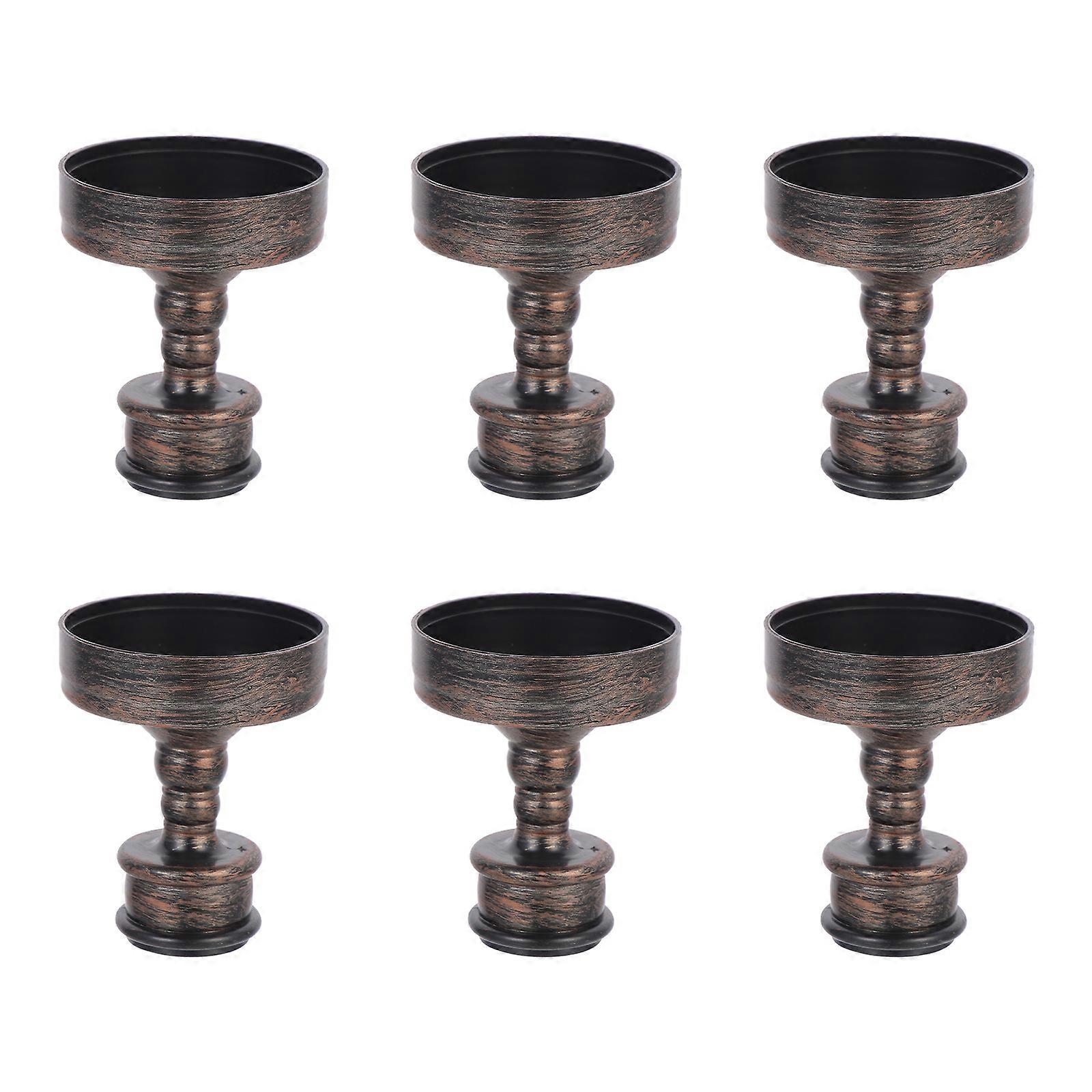 Golden ABS Electronic Candle Holders for Decor Create Great Atmosphere 6pcs