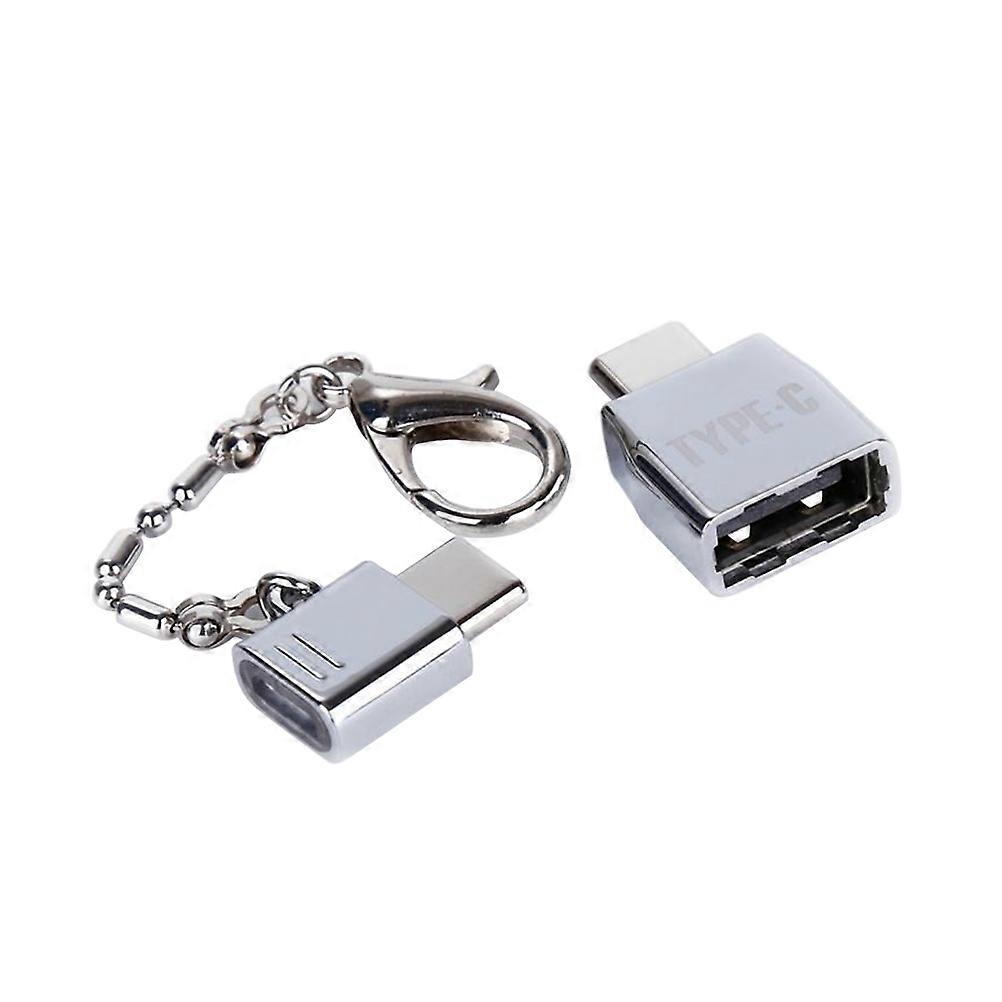 USB Adapter USB to Type C Converter for Phone 2Pcs with Keychain