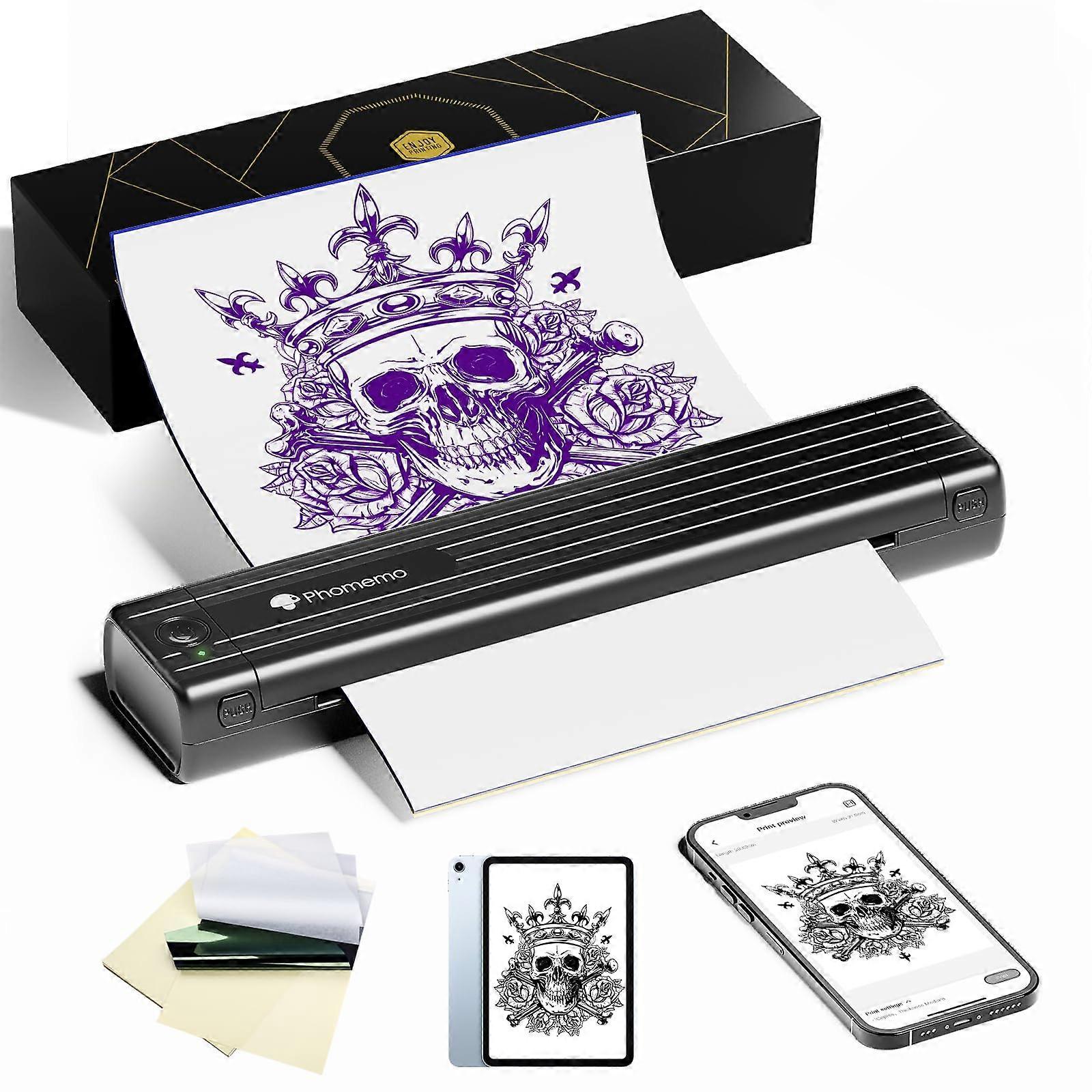 TP83 Wireless Tattoo Printer with Bluetooth, Inkless Thermal Stencil Printing for Artists, Includes 10 Transfer Papers