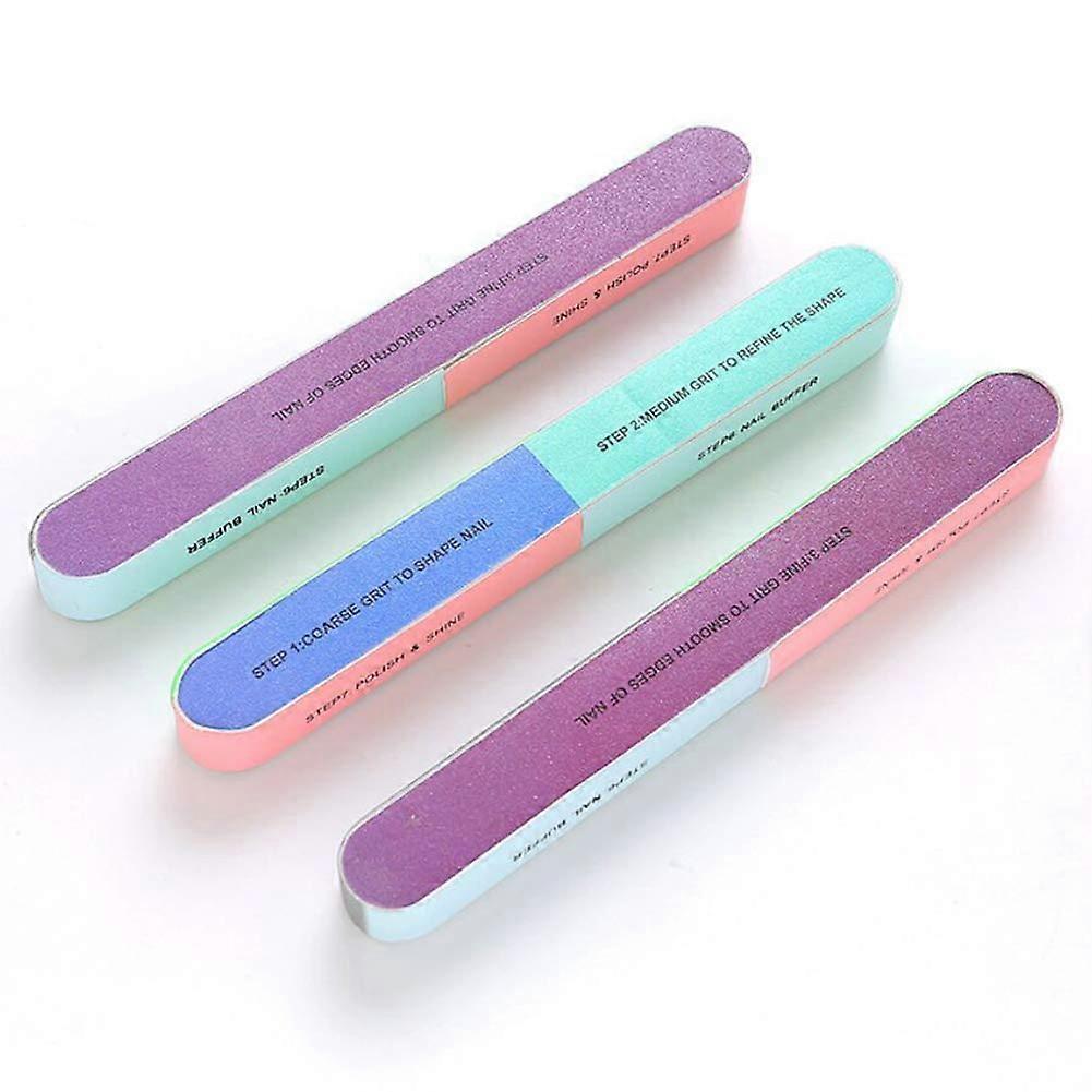 Nail Buffer Block and Nail File Set, 7Surface Filing System, Assorted Colors, 6 Pcs