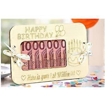 2pcs Wooden Wallet Gifts - Balloon Pattern Cash Gifts, Birthday Cash Wallet Gifts, Birthday Party Gifts