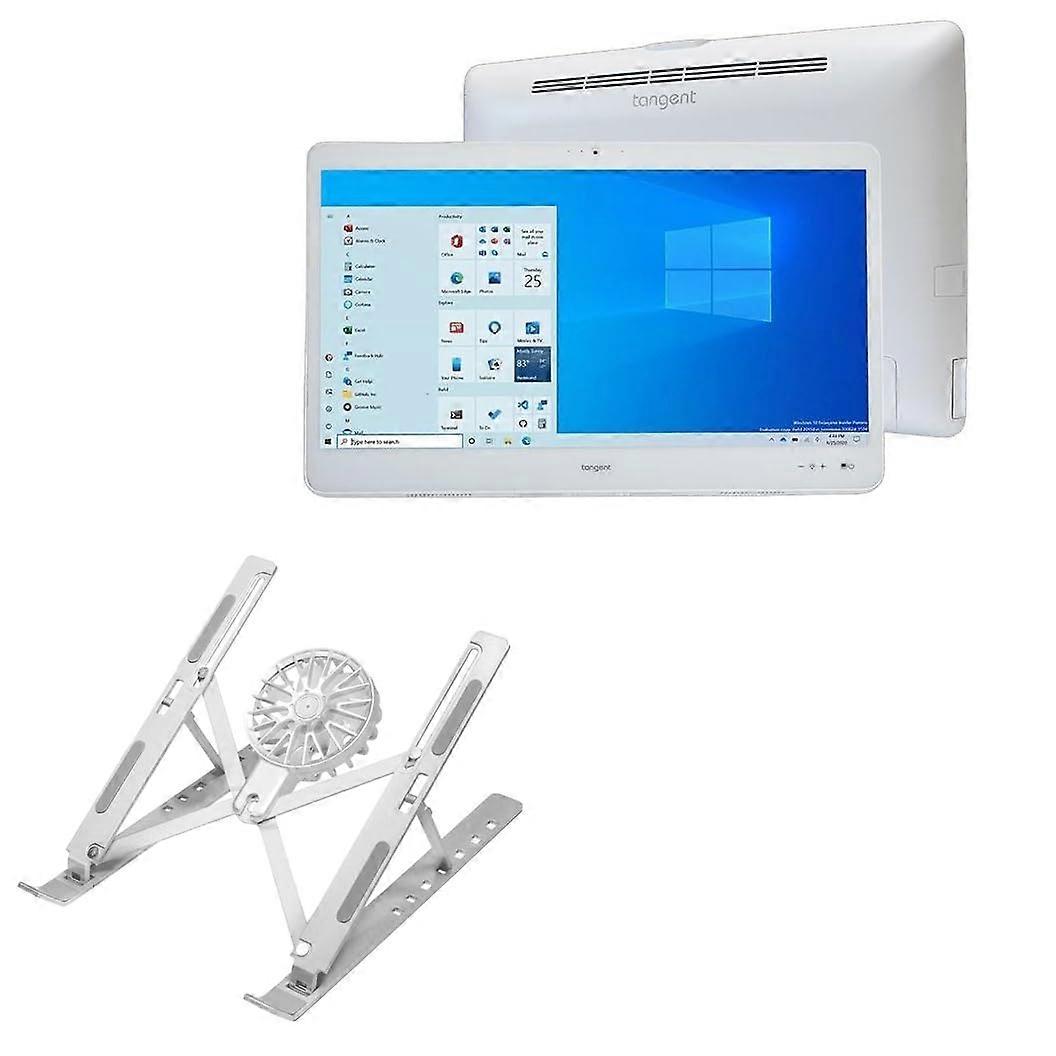 Laptop Stand with USBC Cooling Fan, Adjustable Aluminum Foldable Design, Ergonomic MultiAngle Viewing