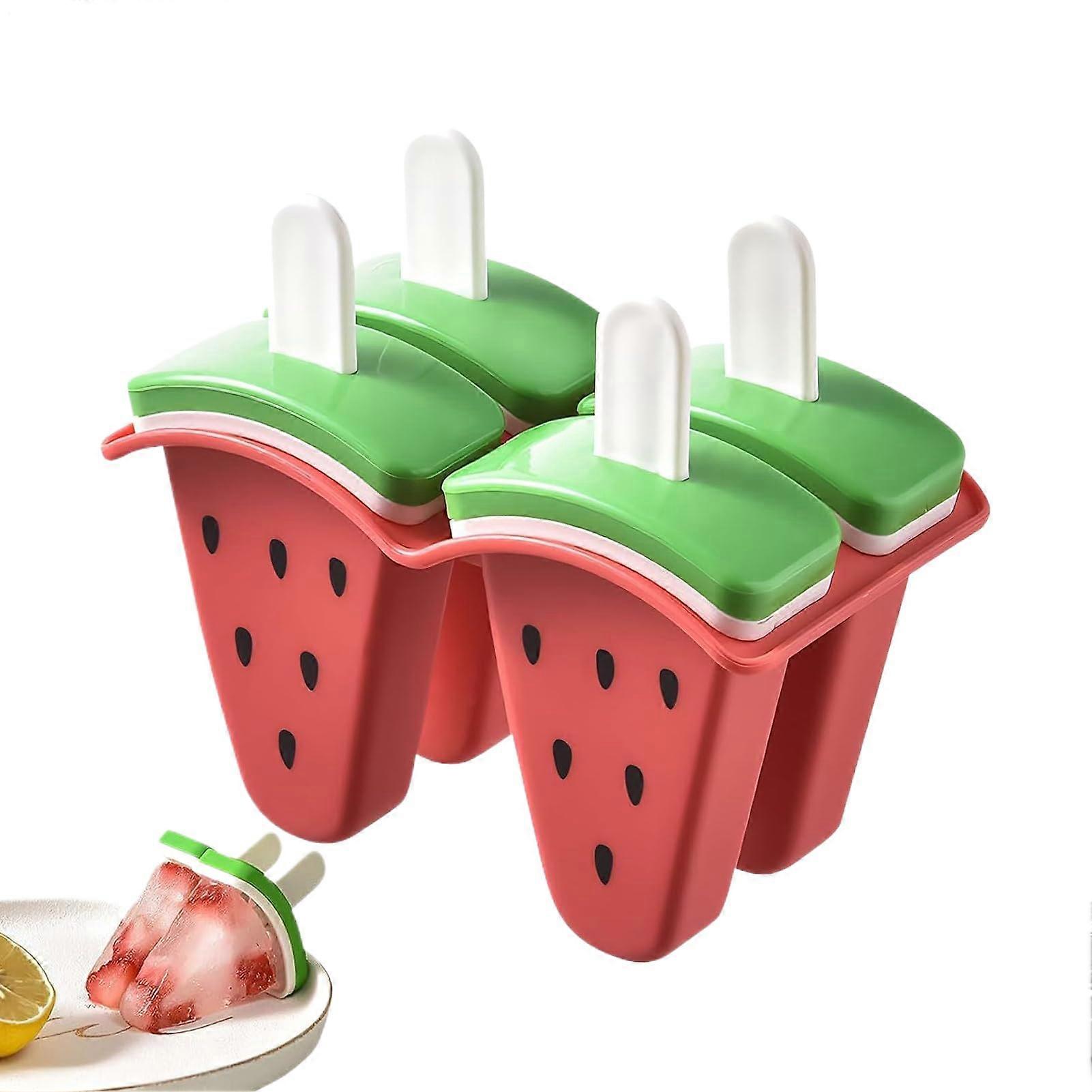 Ice Pop Molds Silicone Popsicle Maker Creative Watermelon Shape Easy Release with Sticks