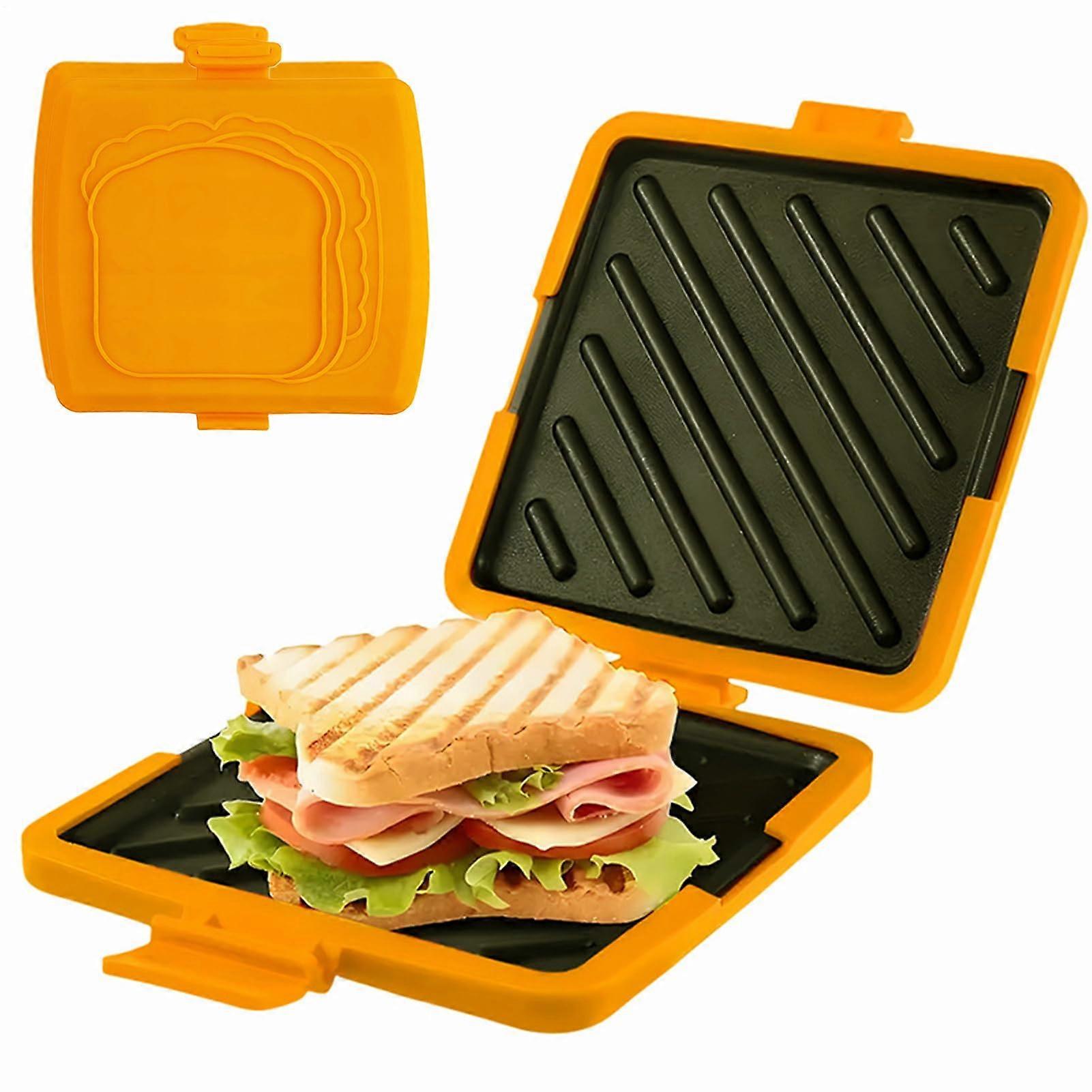 Microwave Sandwich Maker Nonstick Press for Quick Grilled Cheese Quesadilla Breakfast Orange