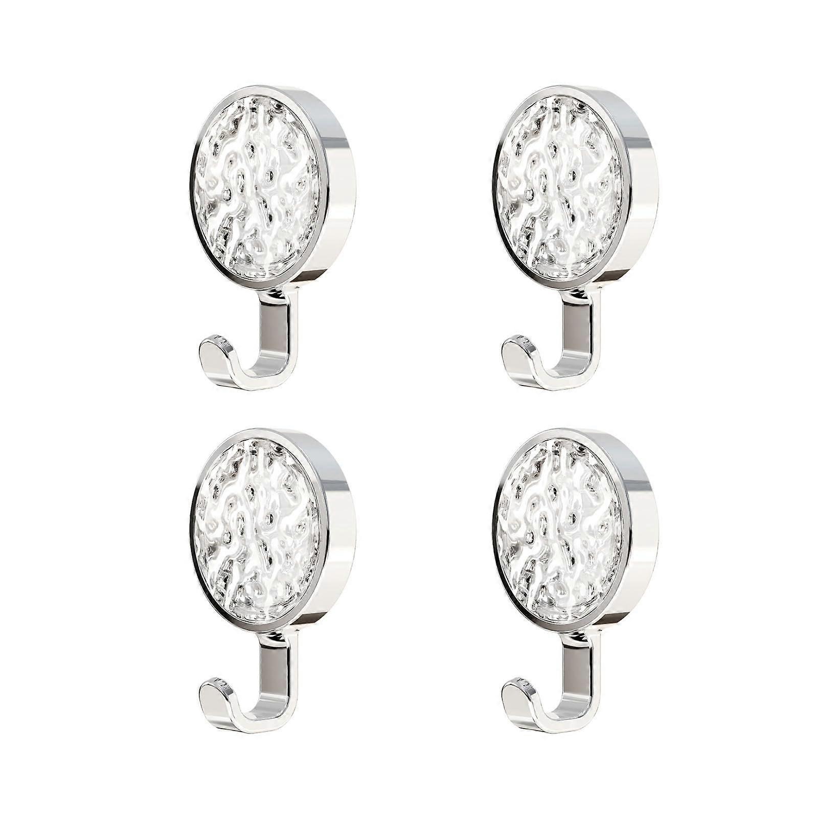 4pcs Bathroom Wall Hooks Rustproof Metal Adhesive Design for Kitchen Bedroom Easy Installation