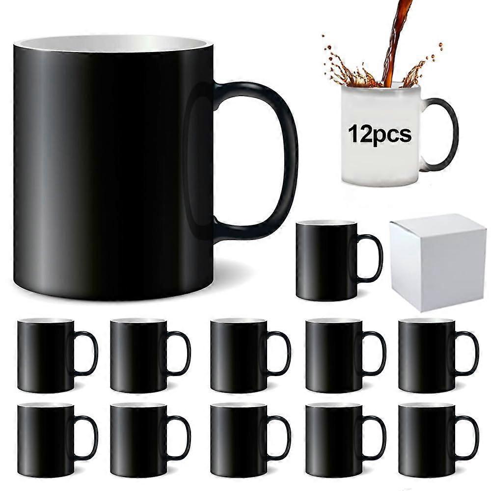 11oz White Sublimation Mugs Bulk Pack, Ceramic Blank Coffee Cups for Printing, Dishwasher Safe
