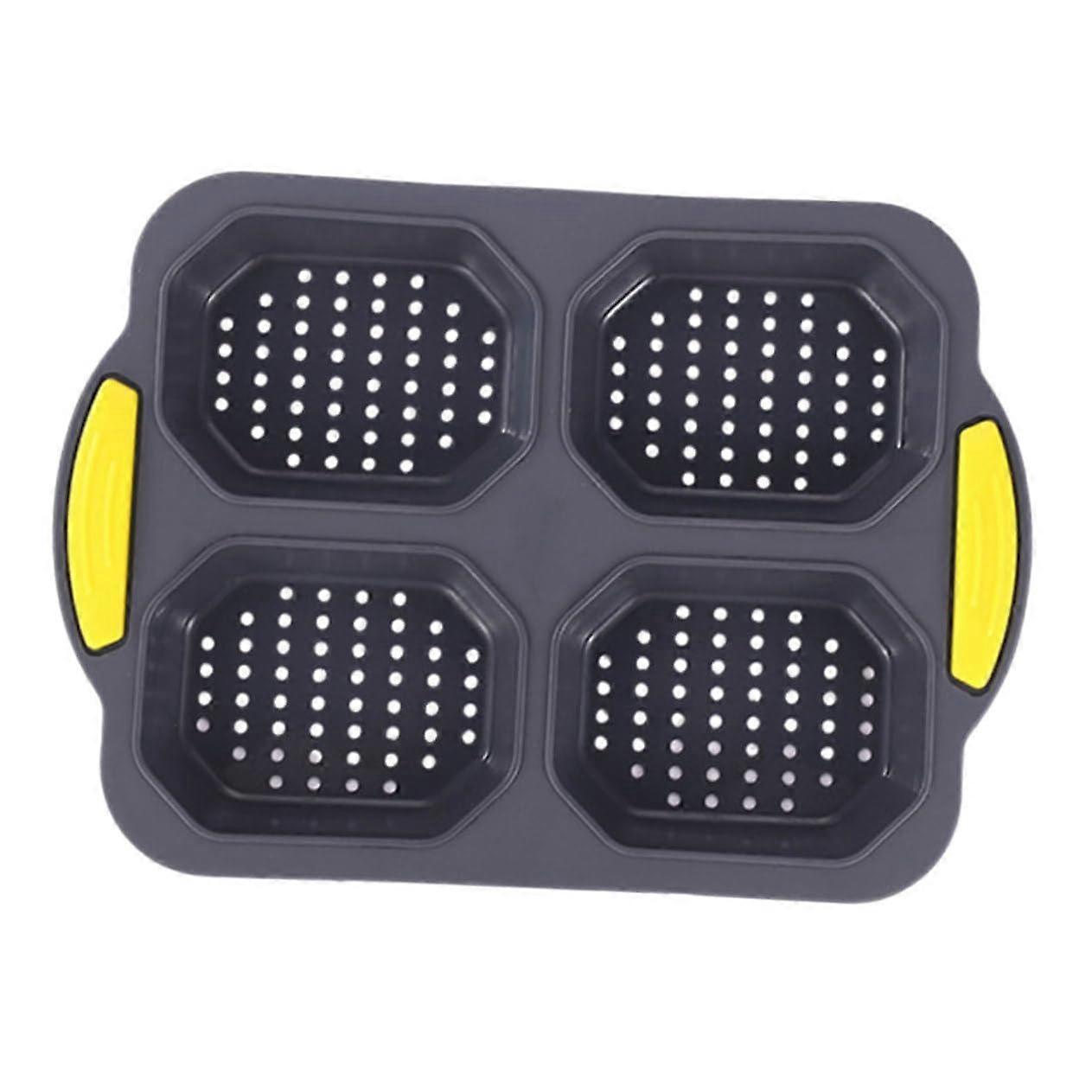 Silicone Bread Baking Mold NonStick Hamburger Bun Pan MultiGrid Reusable  Temp Resistant