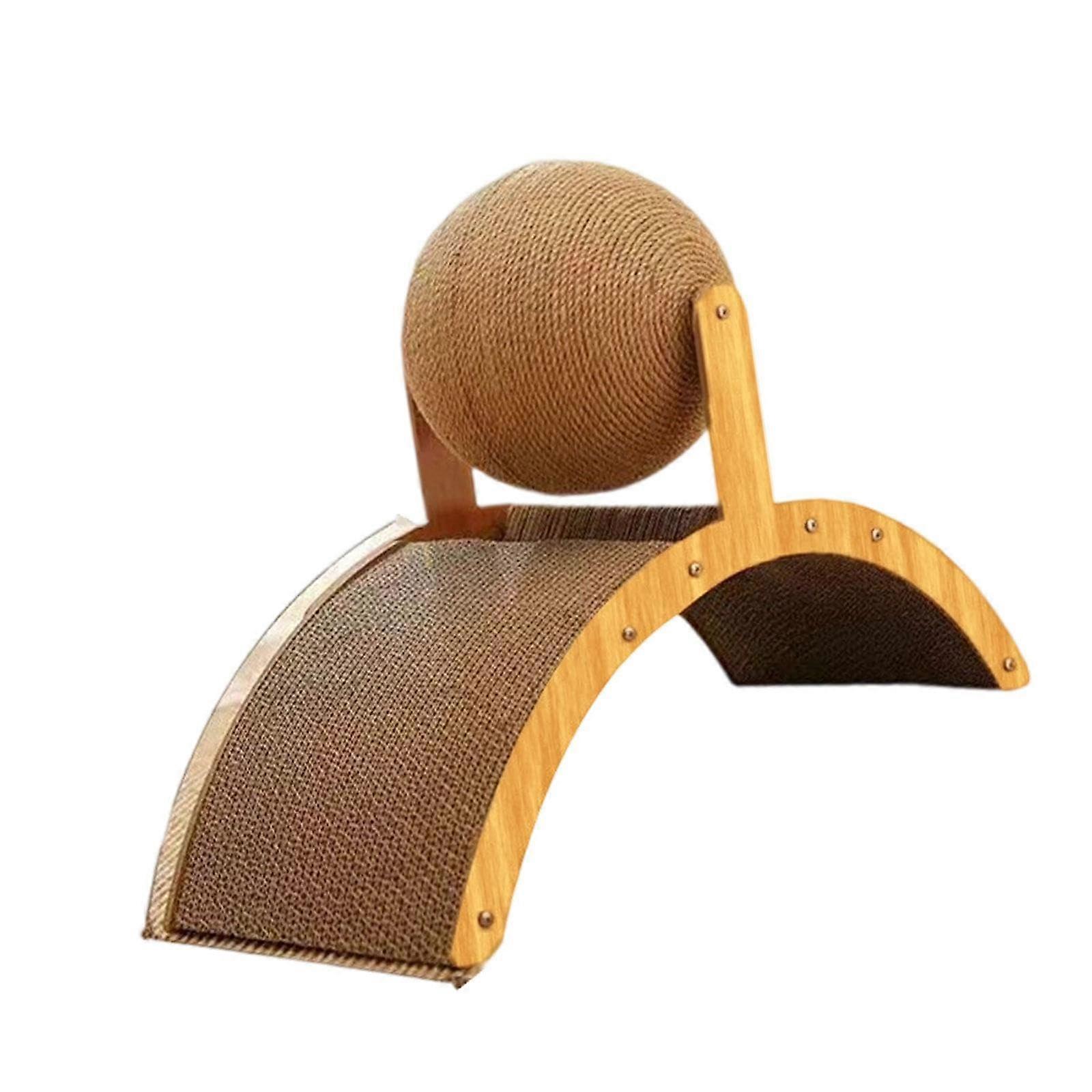 Cat Scratcher Ball with Durable Corrugated Paper Pad for Interactive Indoor Cat Play