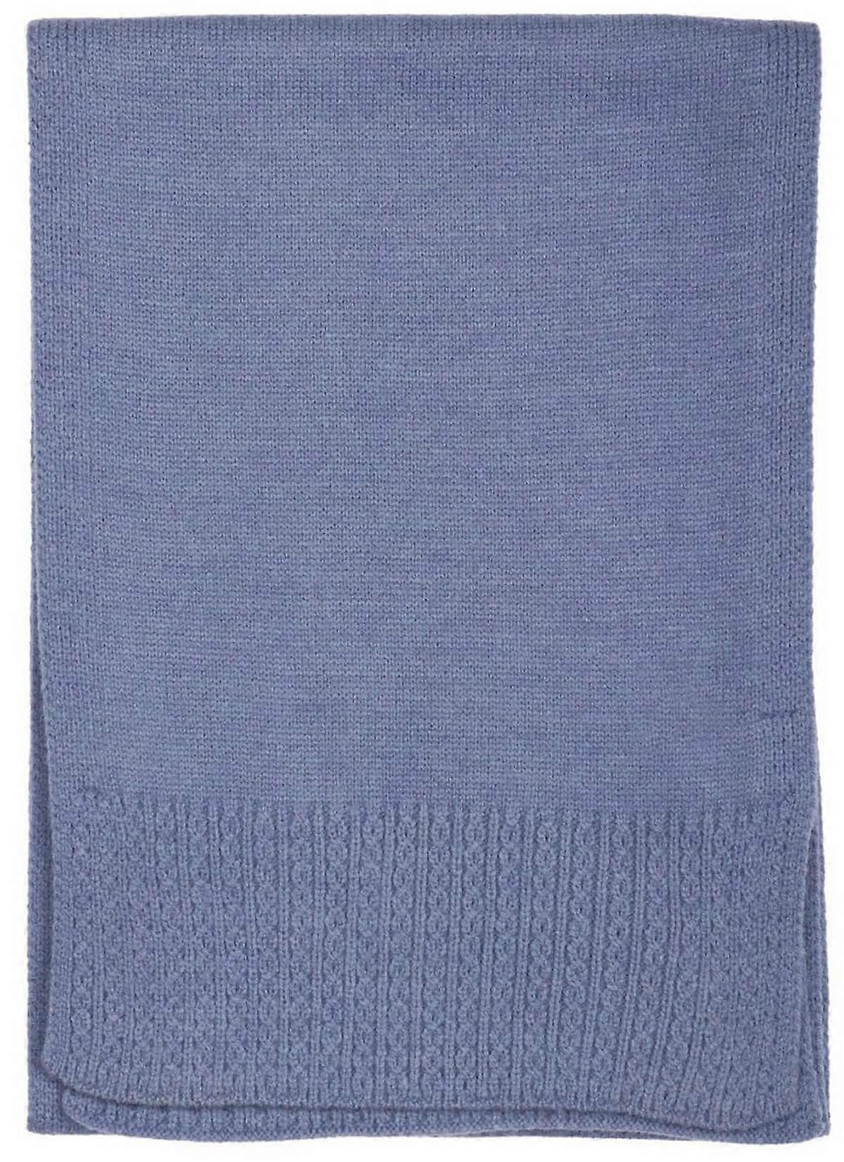 Zelly Cable Detail Edge Scarf - Blue