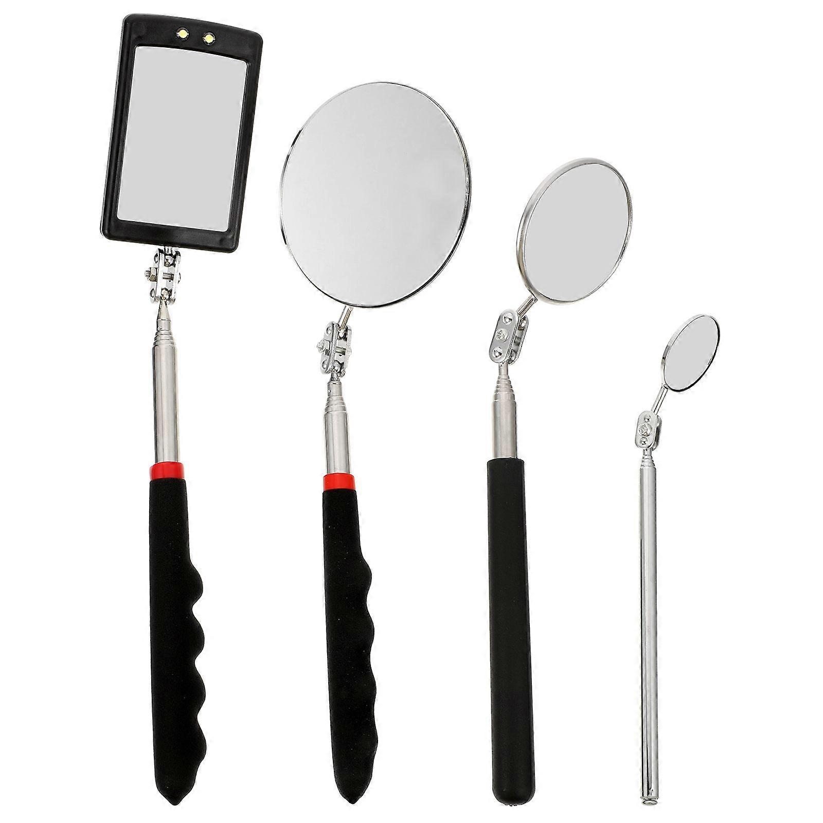 4pcs Inspection Mirror Flexible Telescoping Mirror Telescoping Inspection Mirror