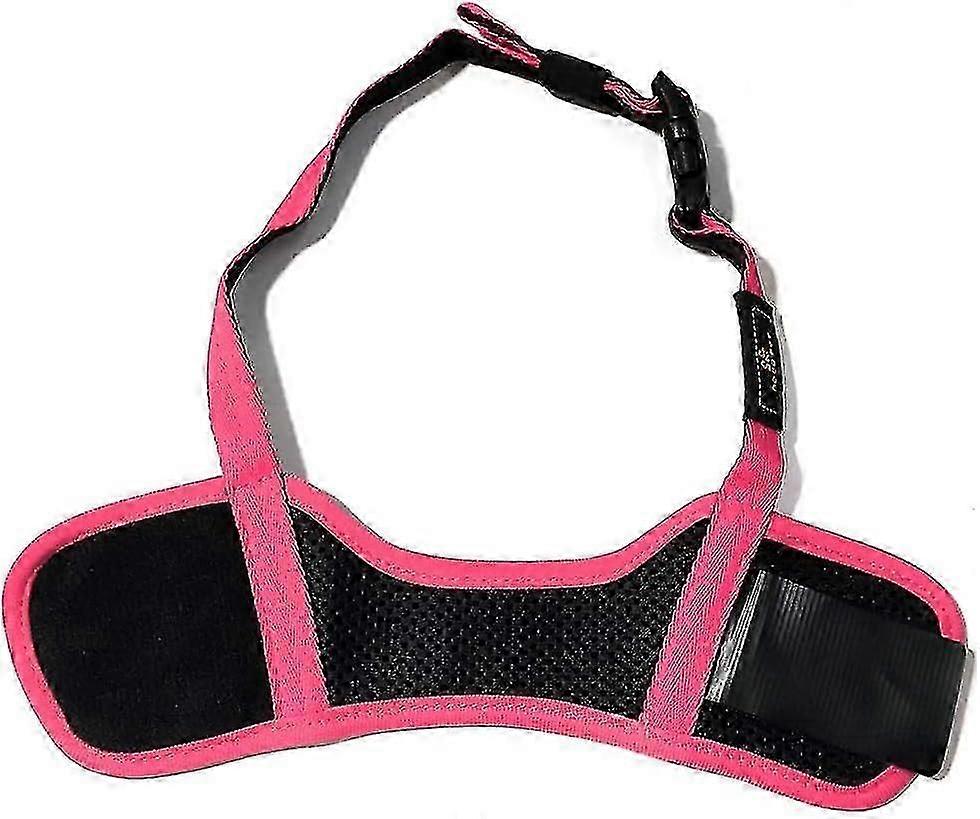 Dog Muzzle Adjustable Nylon Dog Muzzle, Breathable Adjustable Muzzle, Small Medium Large Dog Anti Bark Bite Resistant, S, Red