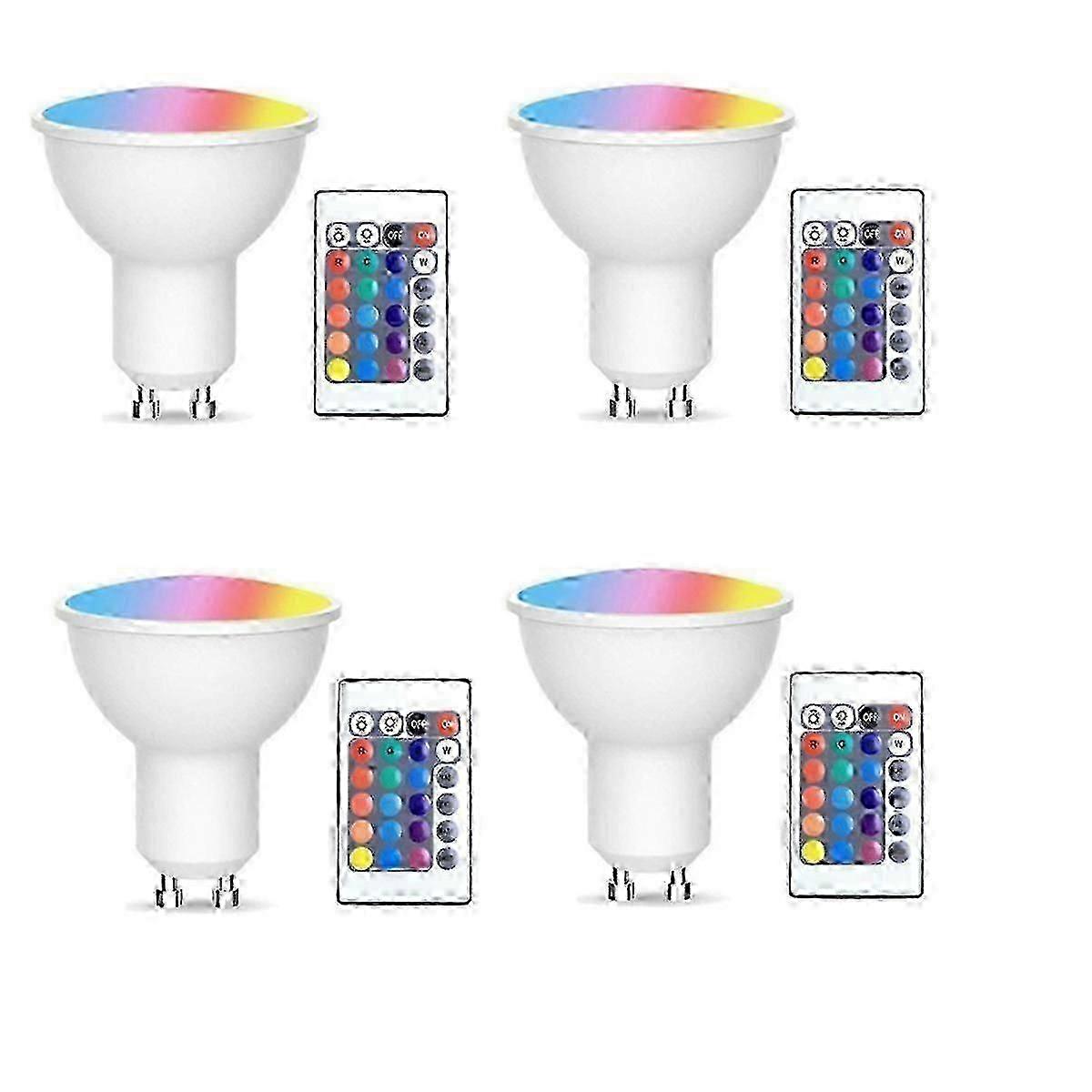 GU10 LED Bulbs Set with Remote, 17 Color Changing, 4 Pack, Memory Function, Spot Light