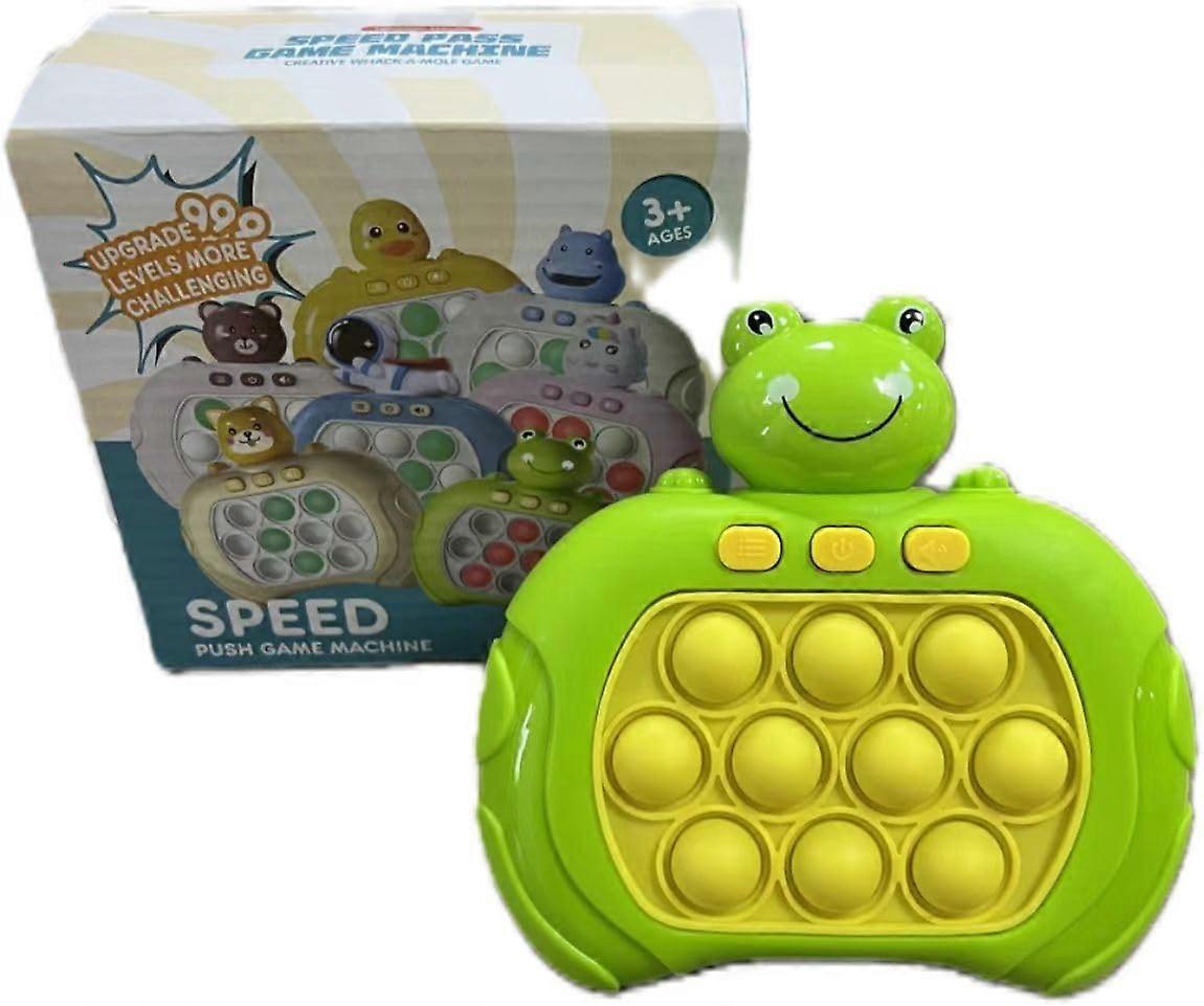 Handheld Game Console, Glowing Push Bubble Toy with Four Game Modes for Stress Relief and Memory Training (Frog)