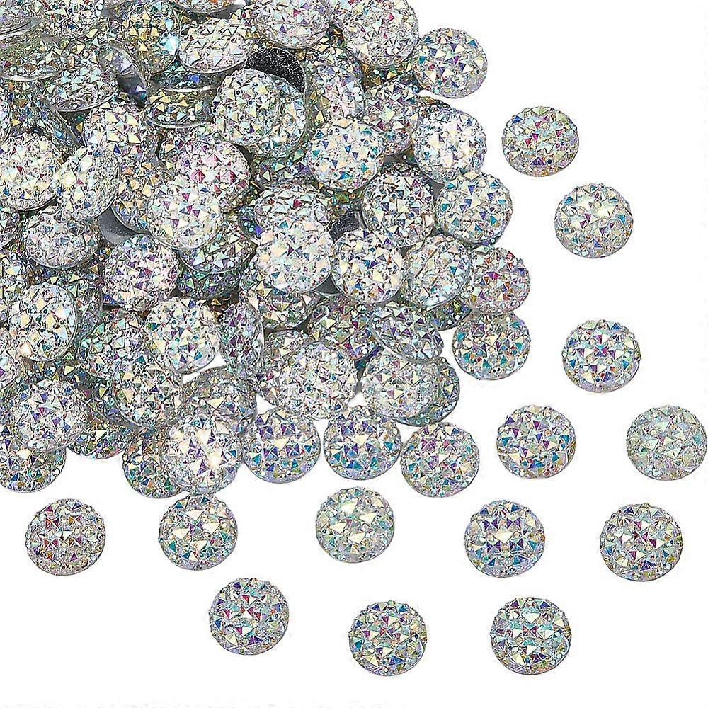 5sets 200pcs Transparent Resin Cabochons Flat Round Clear 12x3mm 40pcs/set