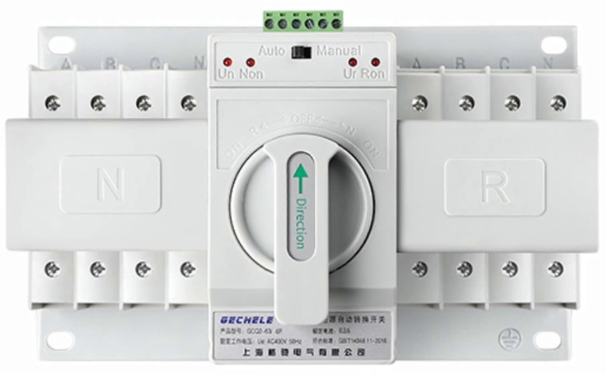 4P 63A Dual Power Automatic Transfer Switch, Three Phase Four Wire ATS for Generator and Mains