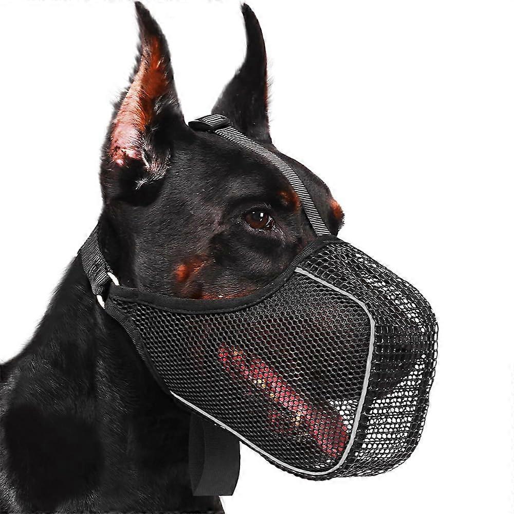 Adjustable Breathable Dog Muzzle for Training Walking Pitbull AntiBarking Black Size L