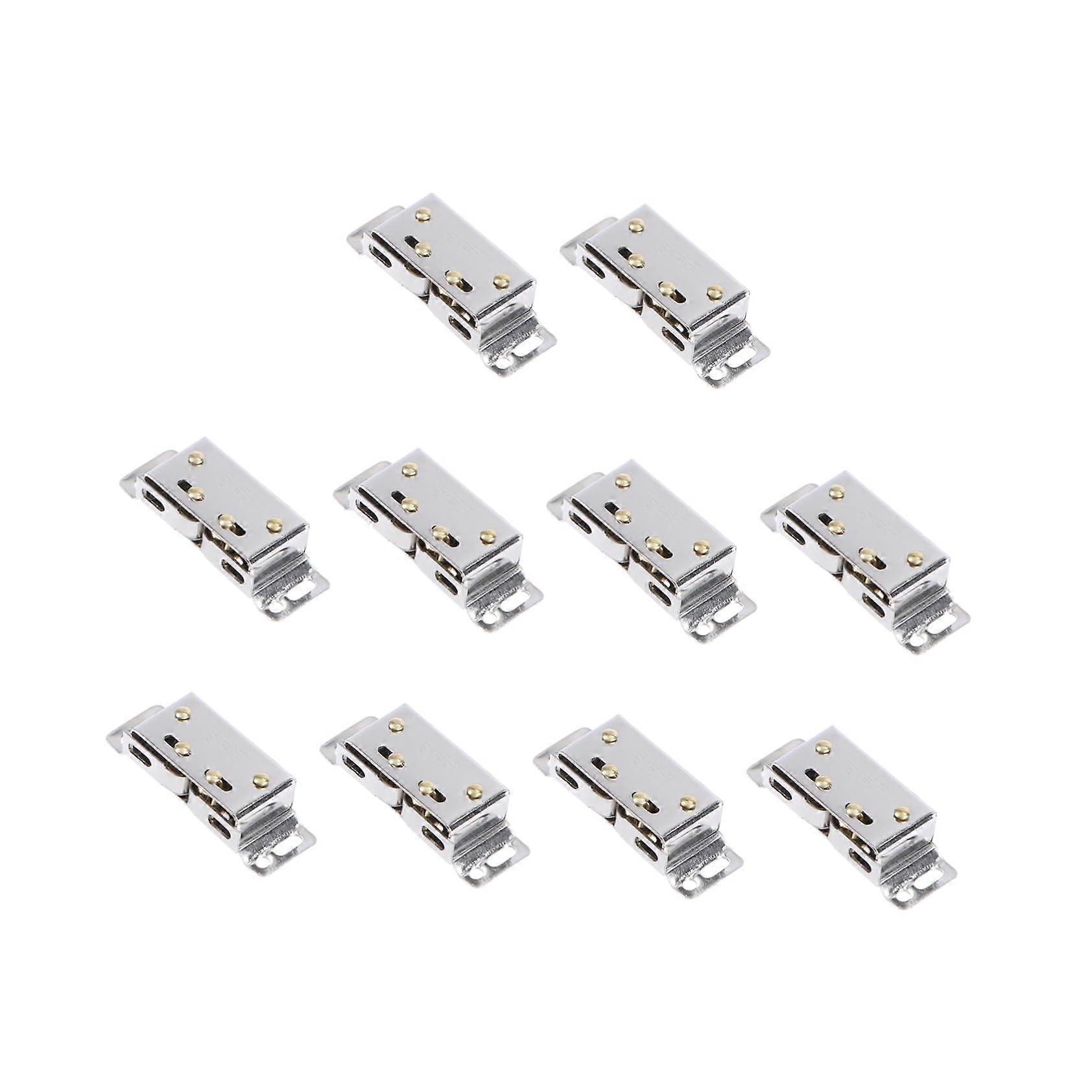 10 Pack Stainless Steel Cabinet Door Roller Catch Set, Rustproof Double Roller for Secure Closure