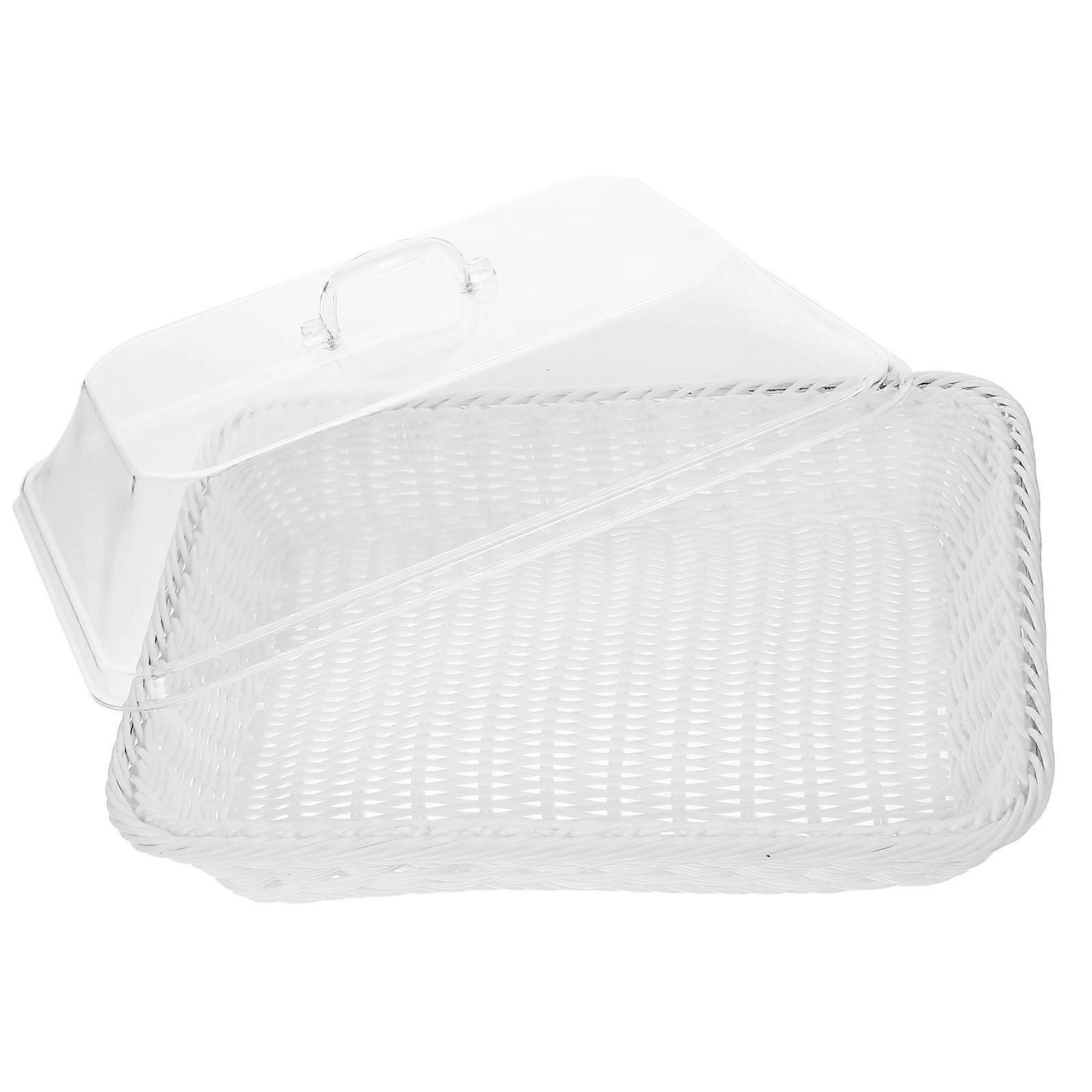 Woven Basket Bread Basket for Serving with Lid Serving Tray
