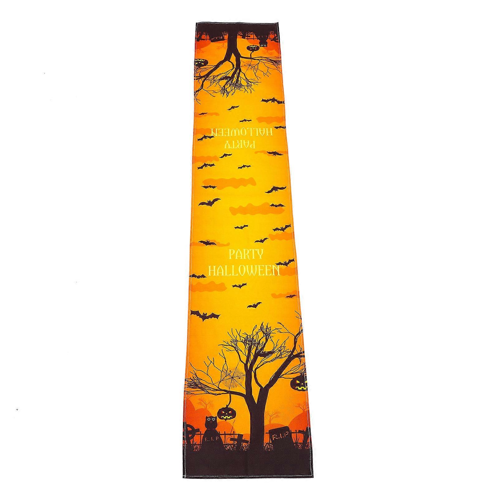 Halloween Table Runner Flax Rectangular Decorative Dining Table Decor 71.92X12.97X0.20in 1Pcs