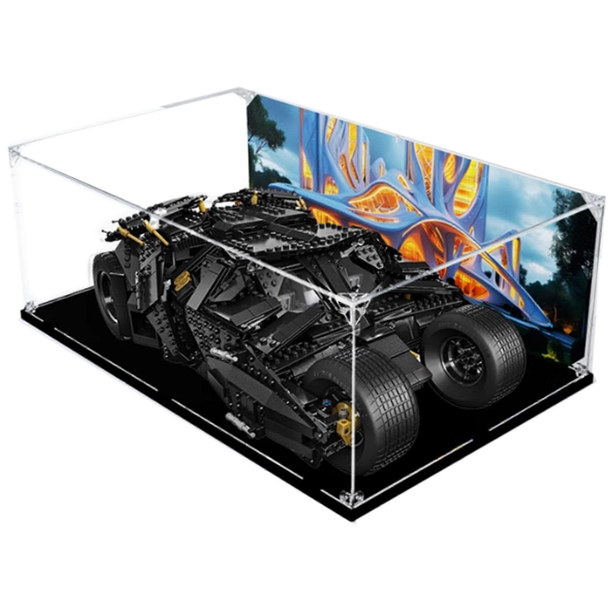 Acrylic Display Case for  76023 Car Model, Clear Dustproof Box with Black Base