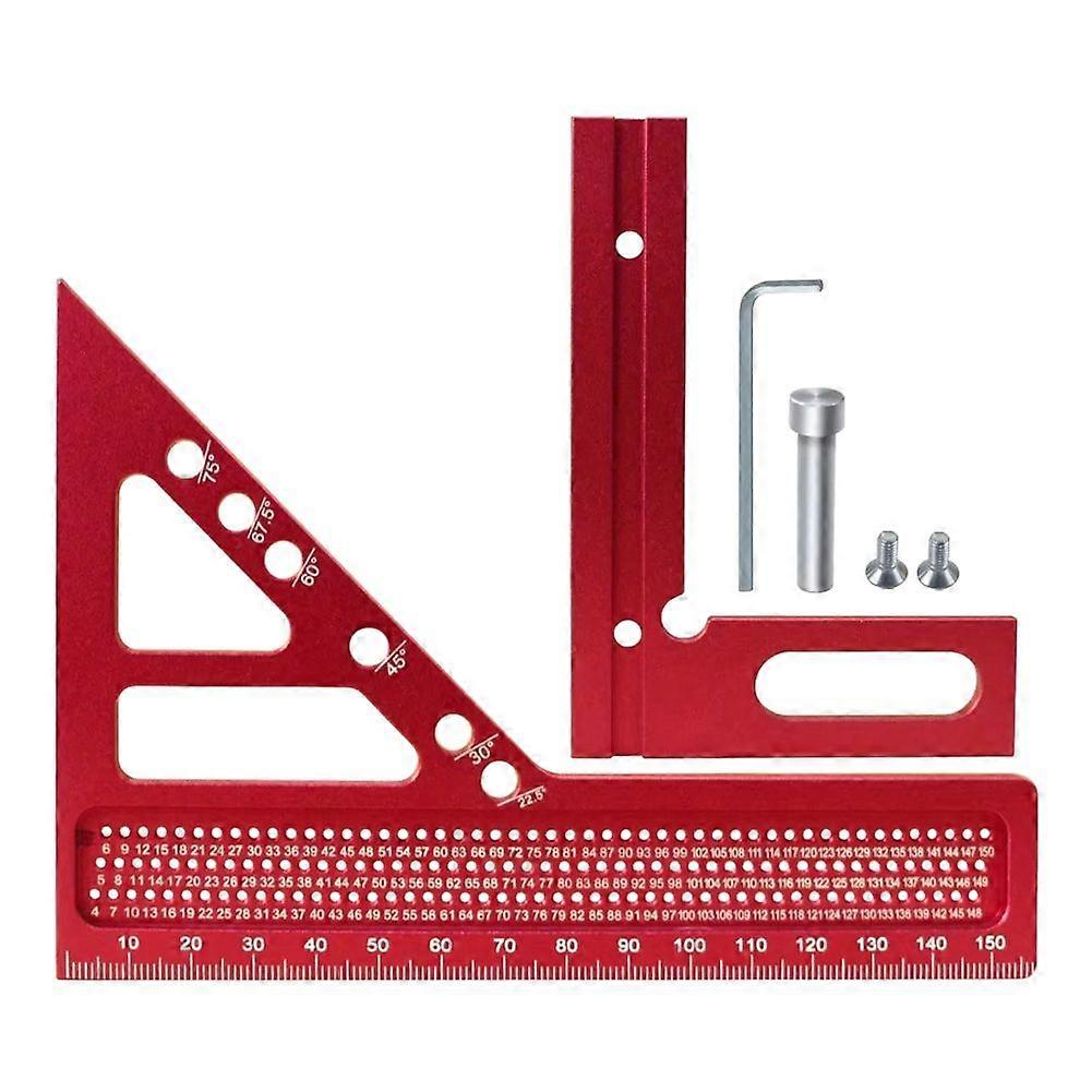 Woodworking Triangular Hole Ruler with Angle Locating Pin and T-Marking Hole Multi-Angle Measuring Tool