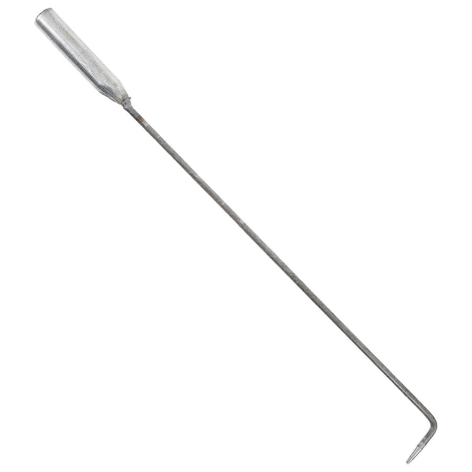 Silver Metal Fire Poker for Fire Pit Iron Fireplace Tool