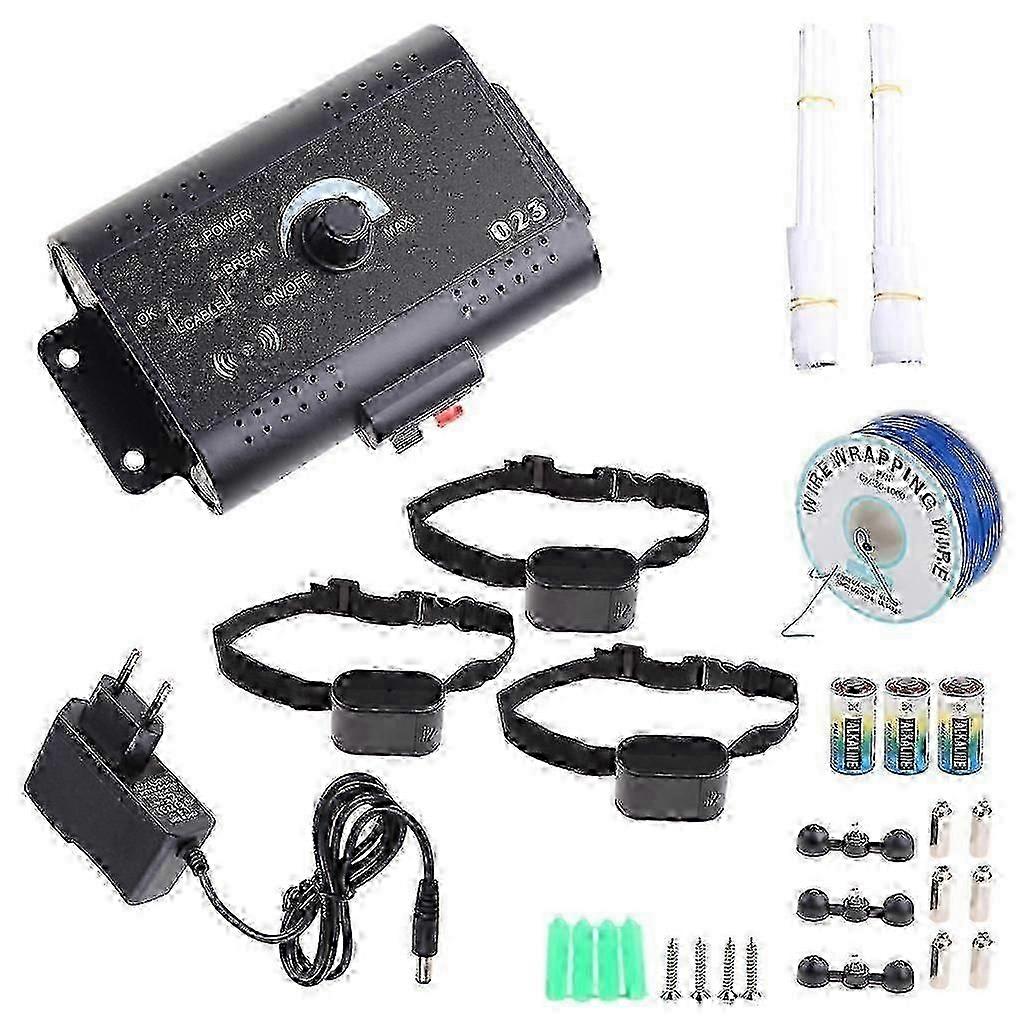 Dog Electric Fence & Training Collar System Harmless Adjustable Control Range