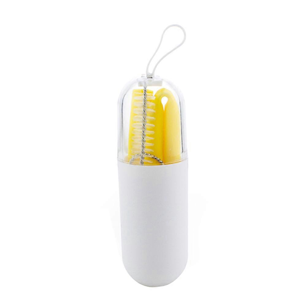 Straws for Outdoors for Drinking Use 1Set Yellow Silicone Straw Set Reusable