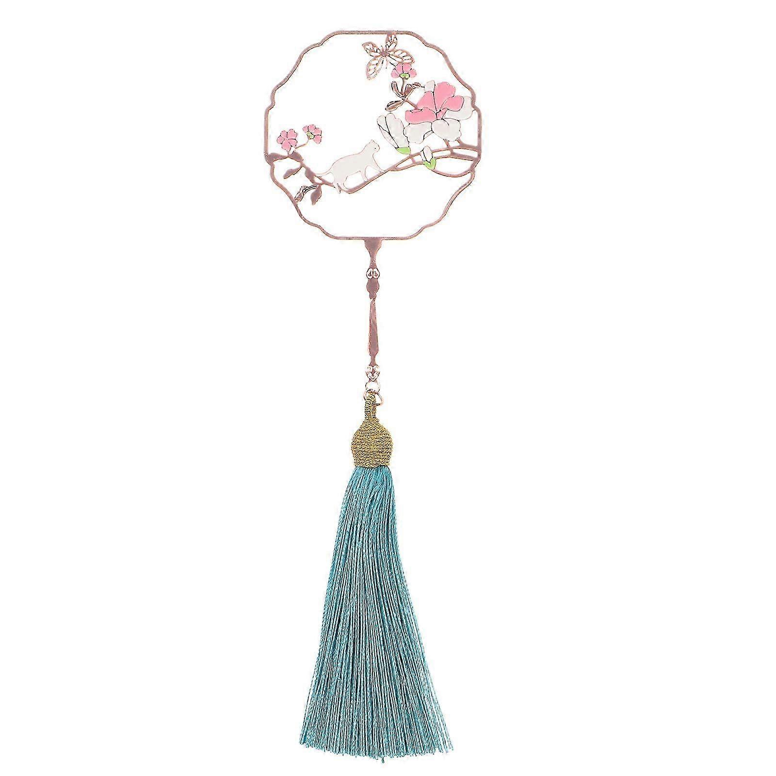 Chinese Style Metal Round Fan Bookmark