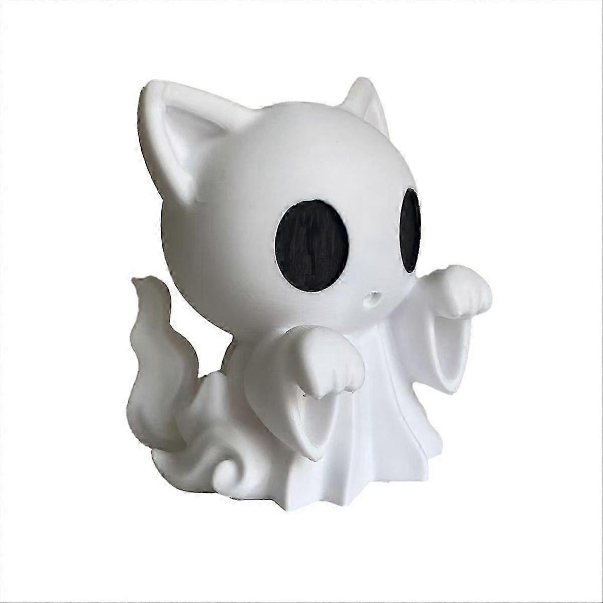Halloween Cat Ghost Statue 3D Printed Cute Ghost Cat M