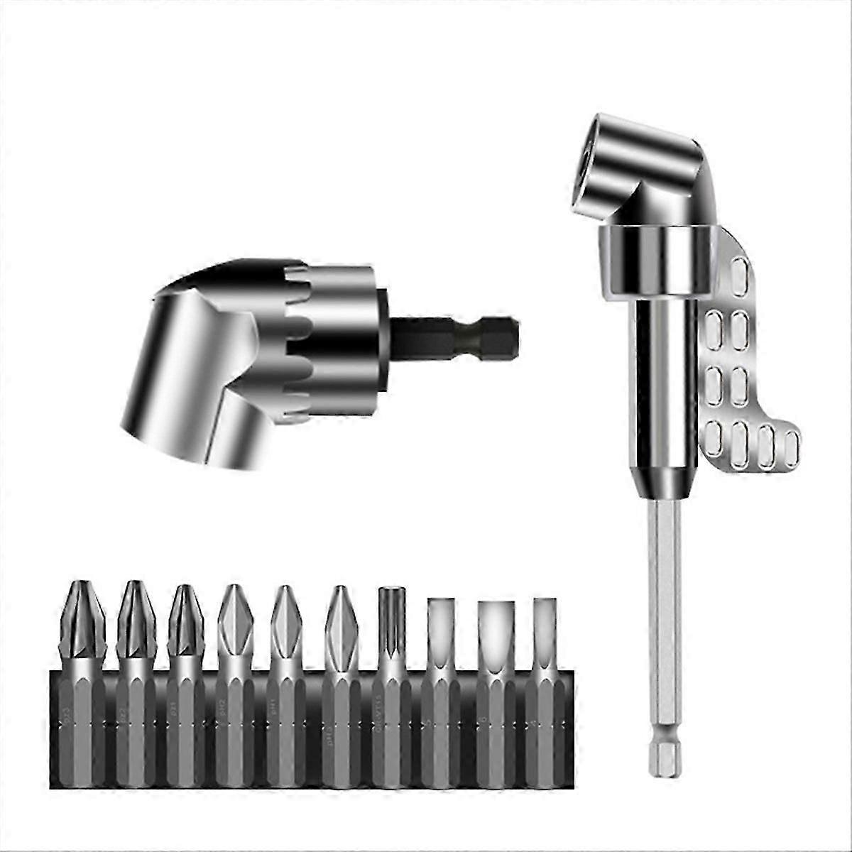 105 Degree Right Angle Drill Adapter Kit with Bend Screwdriver