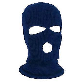 Gebreid volgelaatsmasker met 3 gaten Winter warm gebreid masker elastisch skimasker