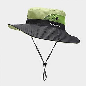 Sun Hats for Women Outdoor Fishing Hats Windproof UPF50+ UV Protection Bucket Beach Mesh Sun Hat 56-60cm, Green