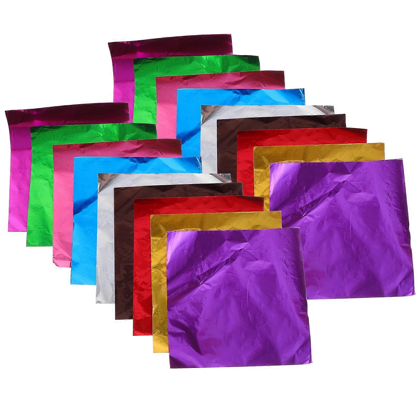 900Pcs Candy Foil Wrappers Chocolate Bars Wrappers Foil Wrapper Square Packaging Sheets