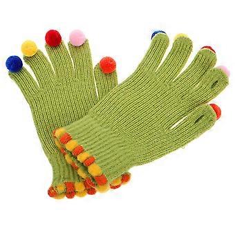Warm Women Knitted Gloves Fingerless for Hand Warming 1Pair Colorful Ball Gloves