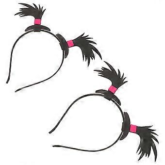 2 Stück süßes Cartoon-Haarband für Kinder zum Anziehen und Cosplay, verstellbares, gefälschtes geflochtenes Haarteil für Mädchen, Haar-Accessoires A