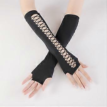 Damenhandschuhe mit Sonnenschutzlöchern und ausgesparten, unbedeckten Fingern
