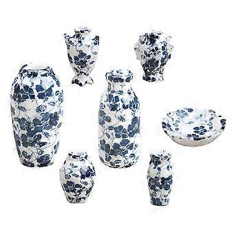 Miniatura de vaso em forma de casa para decoração de fotos (1 conjunto) em cerâmica.
