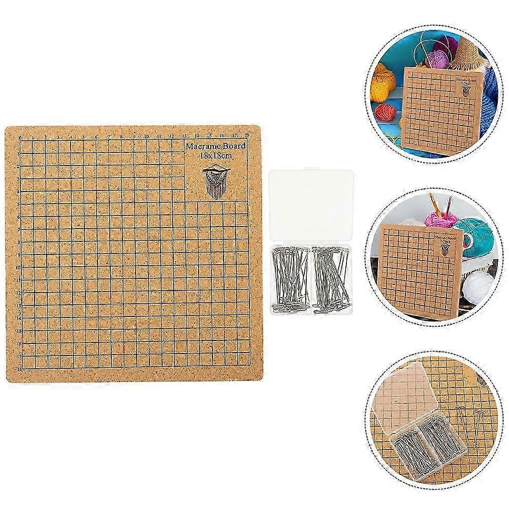 Macrame Board for Knotting Projects Brown Cork Board 1Set