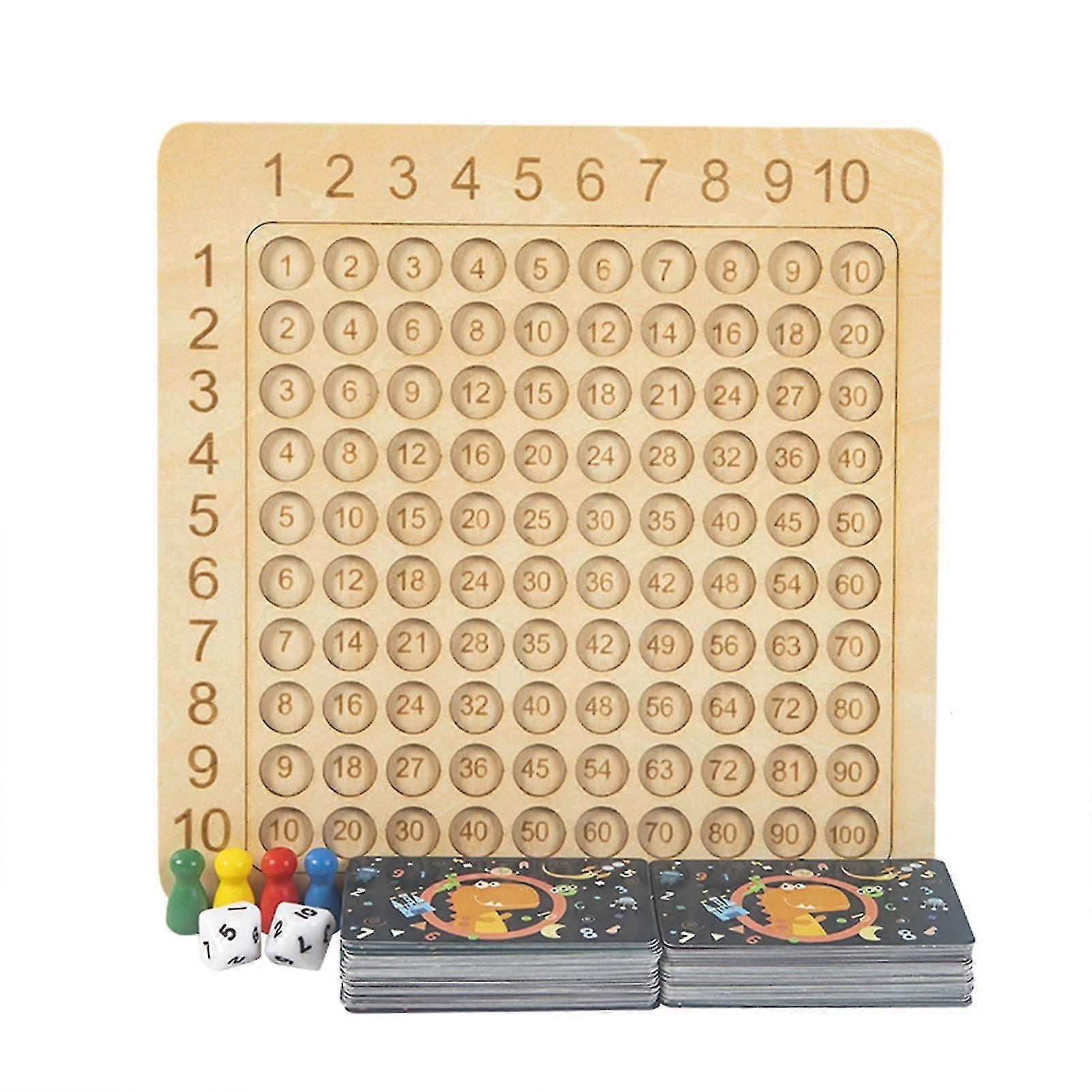 Multiplication Board Game - Educational Counting Table Game with Dice & Flash Cards