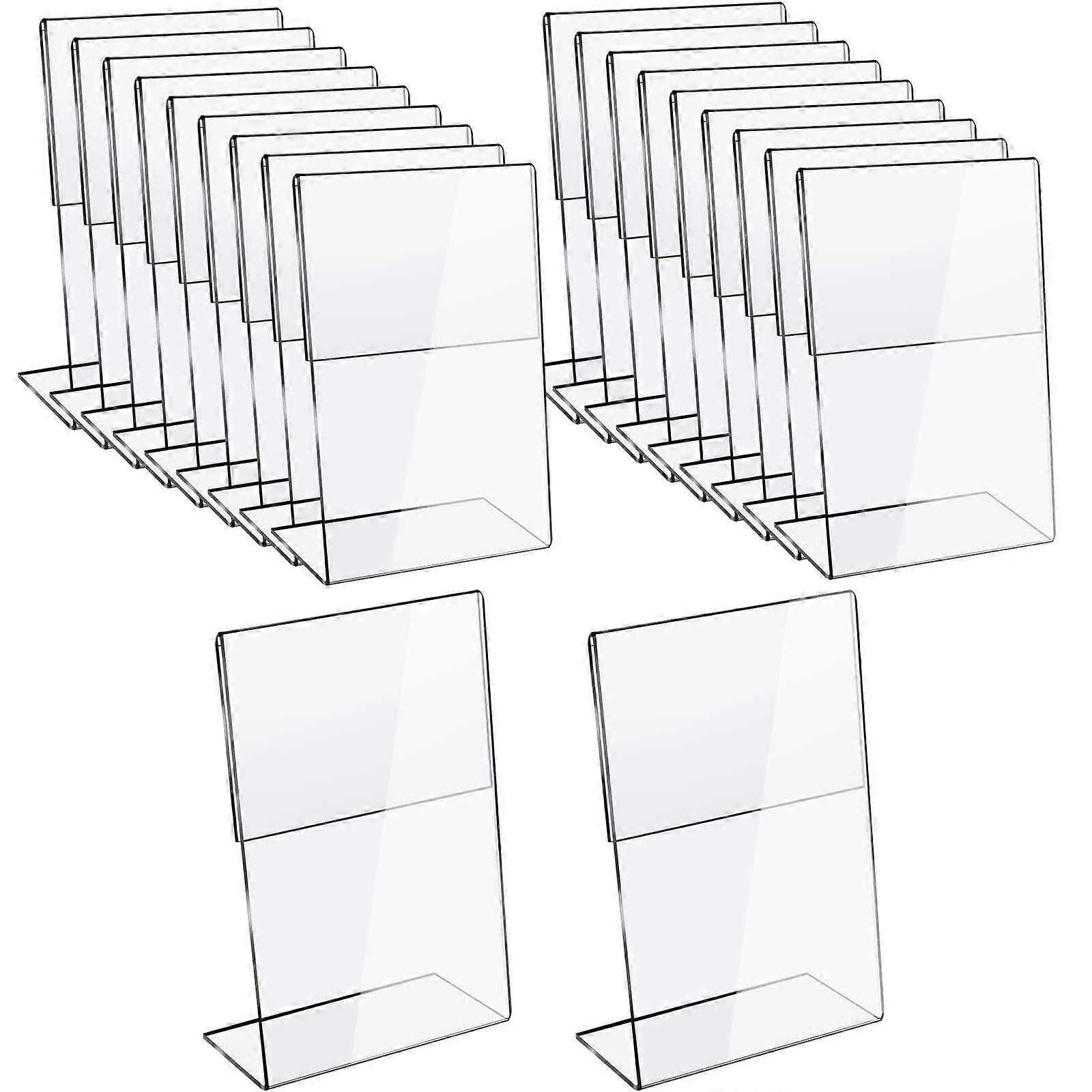 20 Pcs A6 Acrylic Slanted Back Brochure Display(Vertical)