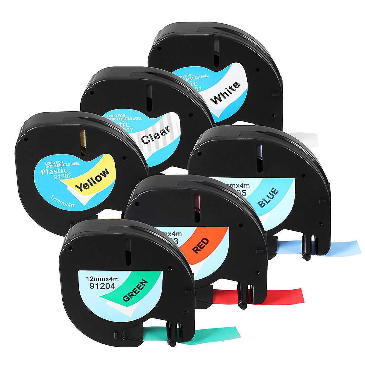 Label Tape Compatible For Dymo Letratag 12mmx4m Cassette