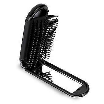 Portable Travel Hair Brush, Small Foldable Hairbrush Compact Brush with Mirror and Round Tip Nylon Bristles for Women Men, Mini Pocket Size Comb Car G
